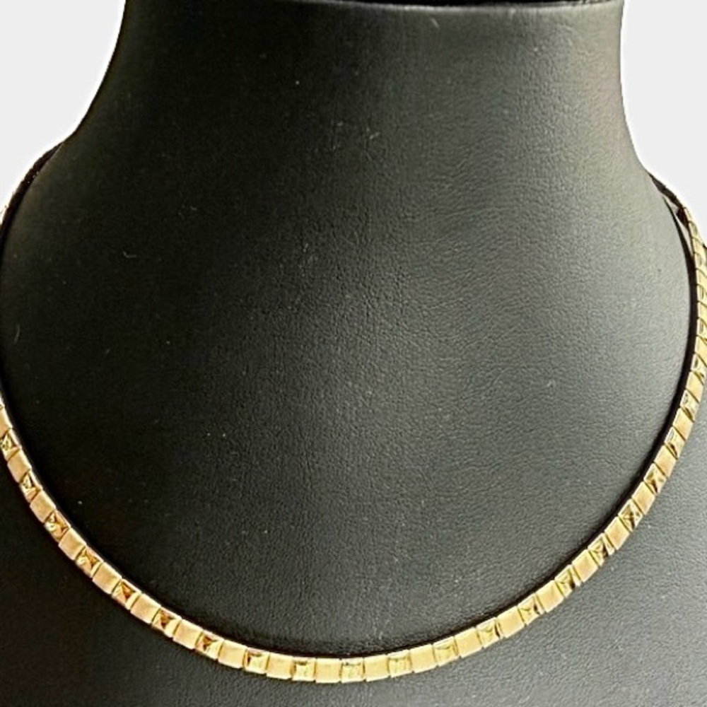 Vintage Napier Gold Tone Box Link Collar Necklace‎ Minimalist Trend